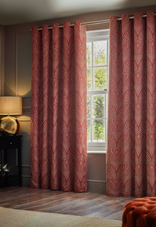 Gatsby Eyelet, Terracotta - Ready Made Curtains